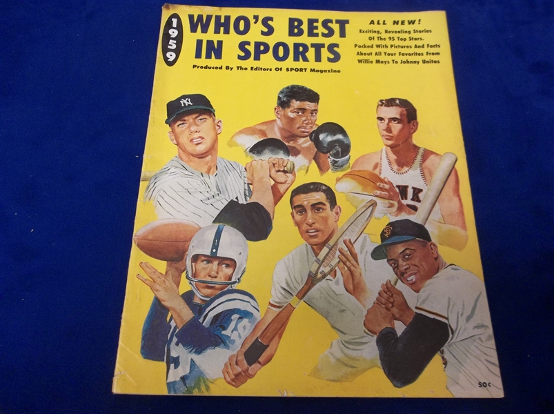 1959 Bartholomew House, Inc. “Who’s Best in Sport” Magazine- Mantle/ Mays/ Unitas/ Patterson/ Pettit Cover
