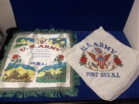 Two Diff. 1940’s U.S. Army Fort Dix (N.J.) Silk Collectibles