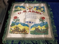 Two Diff. 1940’s U.S. Army Fort Dix (N.J.) Silk Collectibles