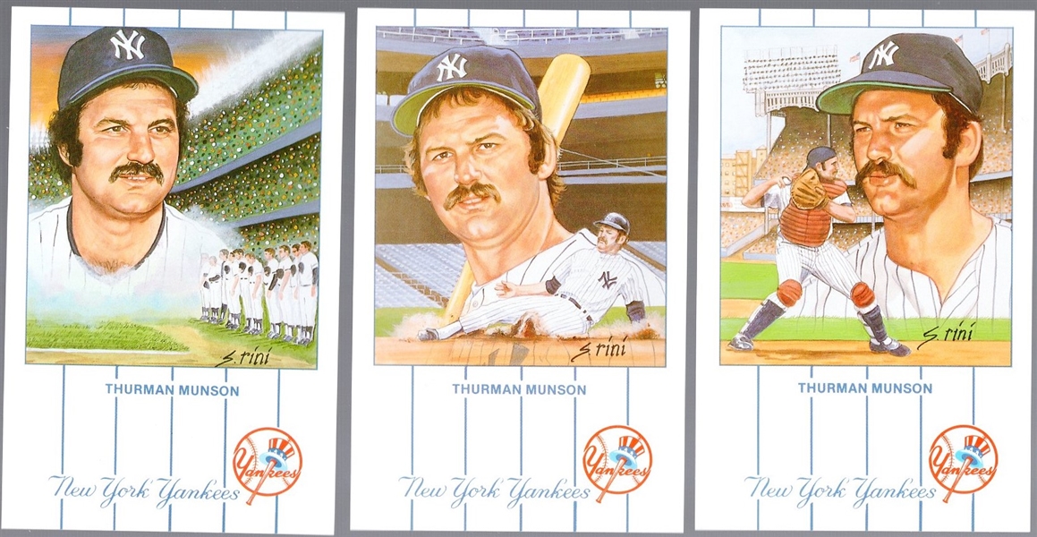 1990 Historic Limited Editions MLB “Thurman Munson- Series 1” MLB- 1 Complete Set of 12 Postcards