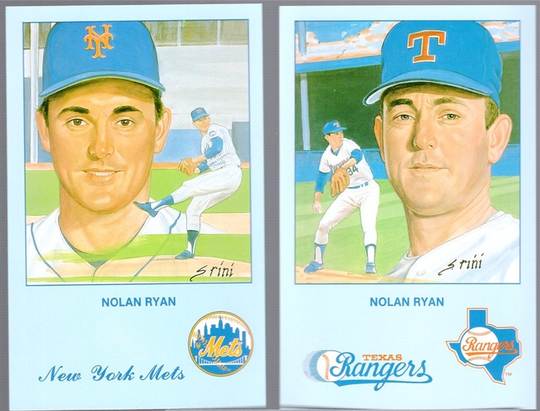 1990 Historic Limited Editions MLB “Nolan Ryan- Series 1” MLB- 1 Complete Set of 12 Postcards
