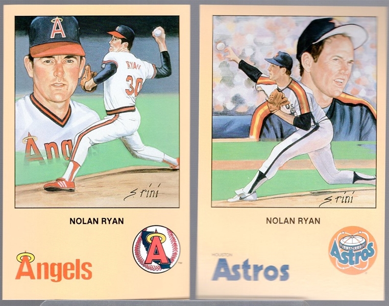 1990 Historic Limited Editions MLB “Nolan Ryan- Series 2” MLB- 1 Complete Set of 12 Postcards
