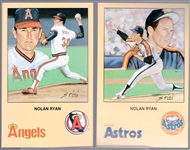 1990 Historic Limited Editions MLB “Nolan Ryan- Series 2” MLB- 1 Complete Set of 12 Postcards