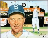 Autographed Andy Pafko Brooklyn Dodgers MLB Color Susan Rini Artwork 8” x 10” Photo