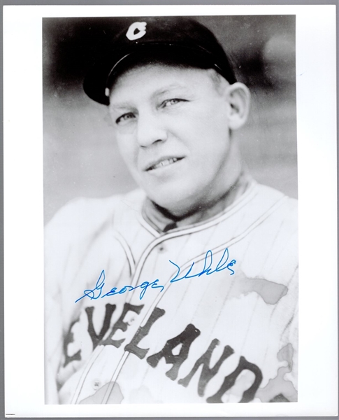 Autographed George Uhle Cleveland Indians MLB B/W 8” x 10” Photo