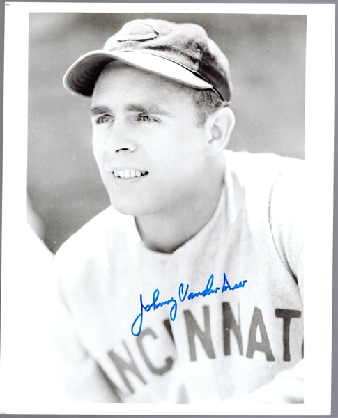Autographed Johnny Vander Meer Cincinnati Reds MLB B/W 8” x 10” Photo