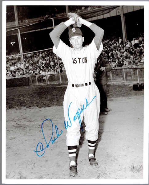 Autographed Charlie Wagner Boston Red Sox MLB B/W 8” x 10” Photo