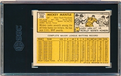 1963 Topps Baseball- #200 Mickey Mantle, Yankees- SGC 5 (Ex)