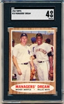 1962 Topps Baseball- #18 Managers Dream- Mantle/Mays- SGC 4 (Vg-Ex)