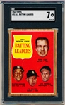 1962 Topps Baseball- #51 AL Batting Leaders- Cash/ E. Howard/ Kaline/ Piersall- SGC 7 (NM)