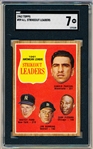 1962 Topps Baseball- #59 AL Strikeout Leaders- Pascual/ Ford/ Bunning/ Pizzaro- SGC 7 (NM)