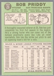 1967 Topps Baseball- #26 Bob Priddy, Giants- No Trade Statement Version