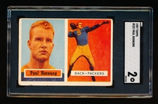1957 Topps Fb- #151 Paul Hornung RC, Packers- SGC 2 (Good)