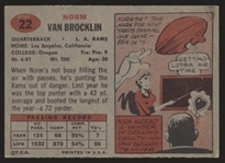 1957 Topps Fb-#22 Norm Van Brocklin, Rams