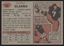 1957 Topps Fb-#31 George Blanda, Bears