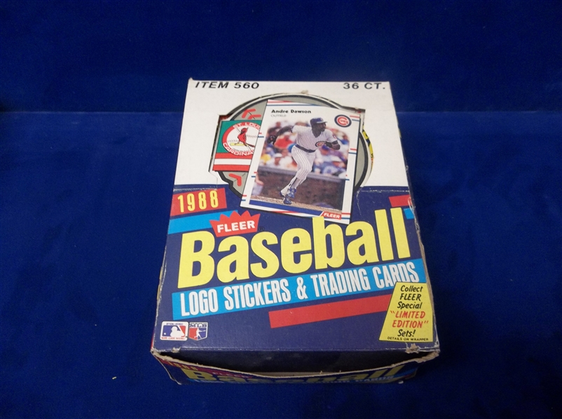 1988 Fleer Bsbl.- One Unopened Wax Box