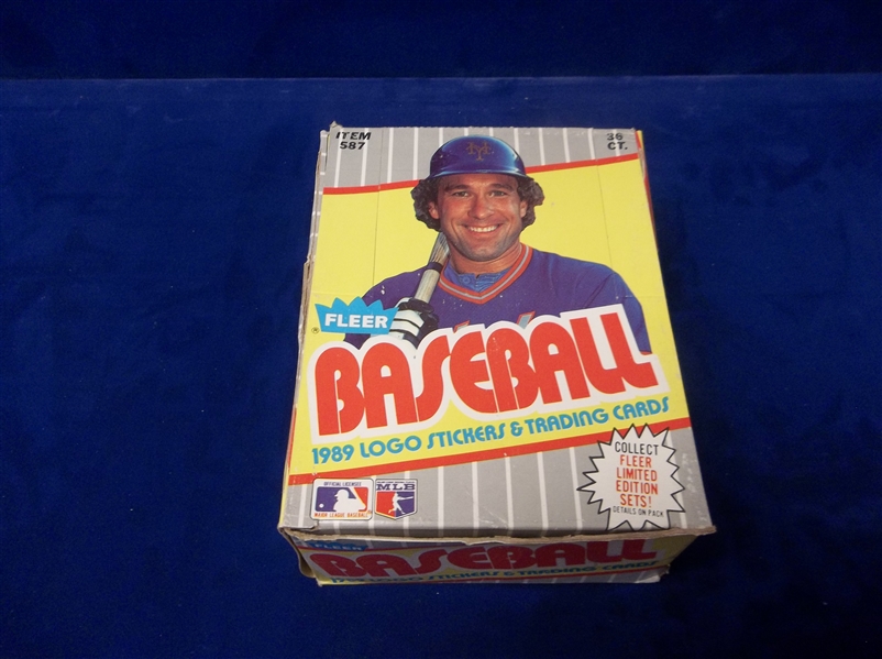 1989 Fleer Bsbl.- One Unopened Wax Box