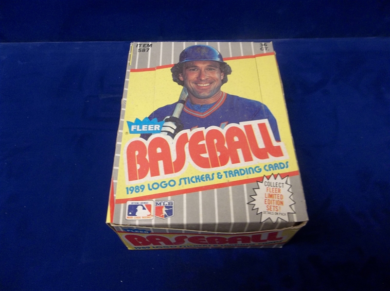 1989 Fleer Bsbl.- One Unopened Wax Box