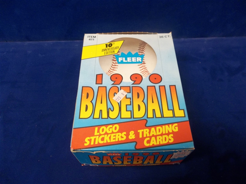 1990 Fleer Bsbl.- One Unopened Wax Box