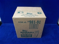 1991 Topps Bsbl.- 1 Sealed 3 Box Rack Case