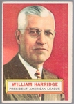 1956 Topps Baseball- #1 William Harridge, Pres A.L.- White Back