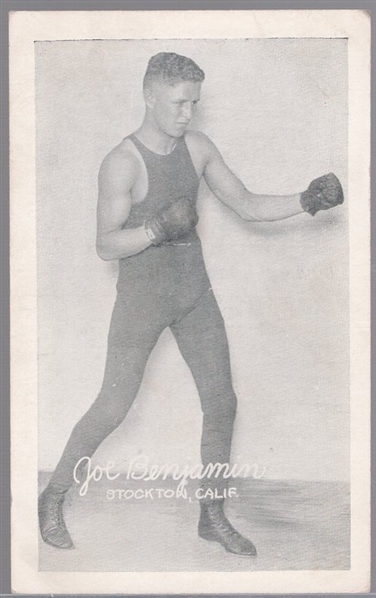 1923 Exhibit Boxing- Joe Benjamin, Stockton, Calif.