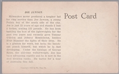 1923 Exhibit Boxing- Joe Jawson, Milwaukee, Wisconsin