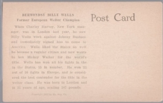 1923 Exhibit Boxing- Bermondsey Bill Wells, Europe's Wonderful Welterweight