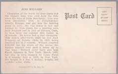 1923 Exhibit Boxing- Jess Willard, Lawrence, Kans.