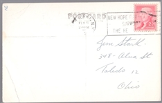 Autographed 1950's Bill Gadsby New York Rangers NHL Photo Postcard