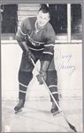Autographed 1950s? Doug Harvey Montreal Canadiens NHL B/W 3-½" x 5-½" Photo- JSA Certified