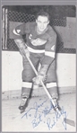 Autographed 1950s Red Kelly J. D. McCarthy Detroit Red Wings NHL B/W Photo Postcard