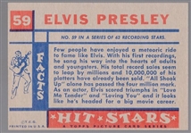 1957 Topps Hit Stars Non-Sports #59 Elvis Presley