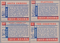 1957 Topps Hit Stars Non-Sports- 4 Diff. Cards