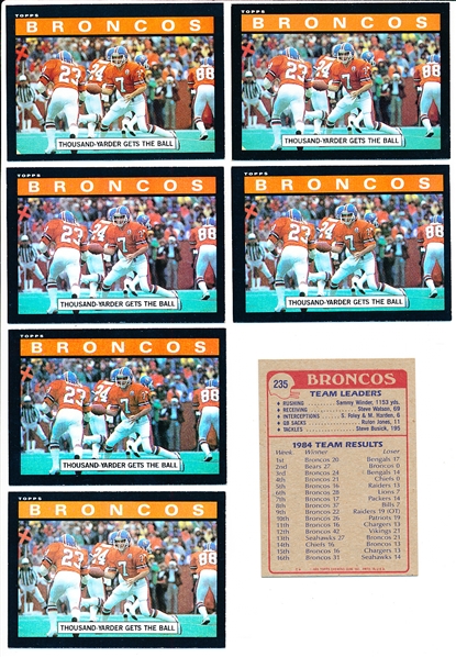 1985 Topps Ftbl.- #235 Broncos TL/Elway- 100 Cards