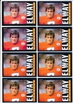 1985 Topps Ftbl.- #238 John Elway, Broncos- 8 Cards