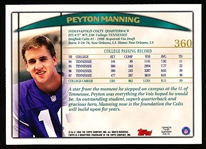1998 Topps Ftbl.- #360 Peyton Manning RC, Colts