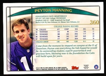 1998 Topps Ftbl.- #360 Peyton Manning RC, Colts