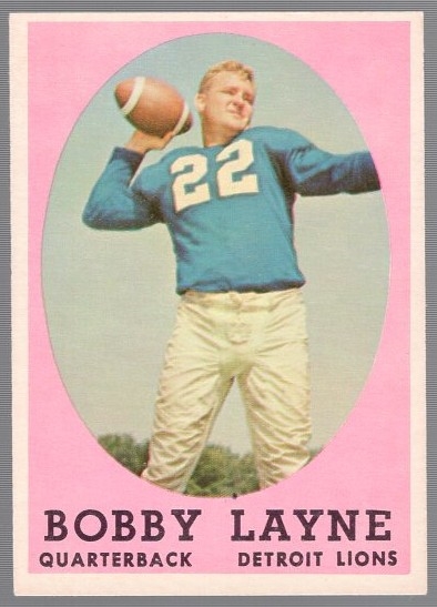 1958 Topps Football- #2 Bobby Layne, Lions