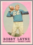 1958 Topps Football- #2 Bobby Layne, Lions