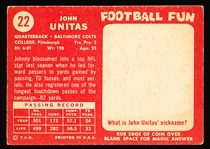 1958 Topps Football- #22 John Unitas, Colts