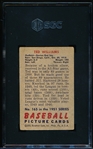 1951 Bowman Baseball- #165 Ted Williams, Red Sox- SGC 3(Vg)
