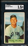 1954 Bowman Baseball- #65 Mickey Mantle, Yankees- SGC 1.5(Fair)