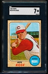 1968 Topps Baseball- #230 Pete Rose, Reds- SGC 7 (NM)