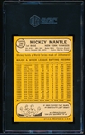 1968 Topps Baseball- #280 Mickey Mantle, Yankees- SGC 6.5(Ex-Nm)