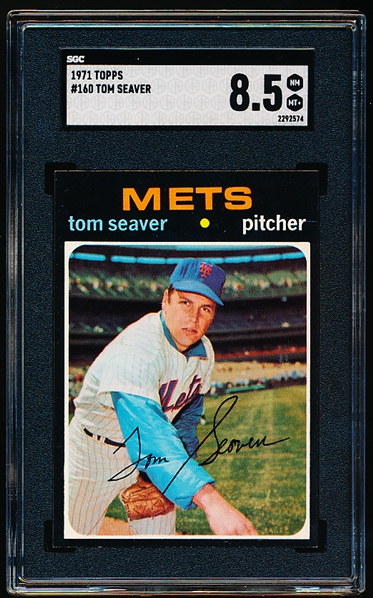 1971 Topps Baseball- #160 Tom Seaver, Mets- SGC 8.5(Nm-Mt+)