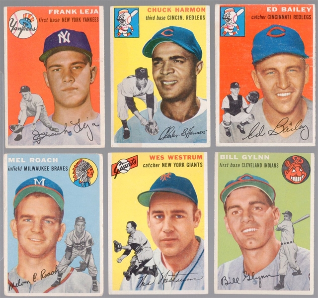 1954 Topps Baseball- 6 Diff