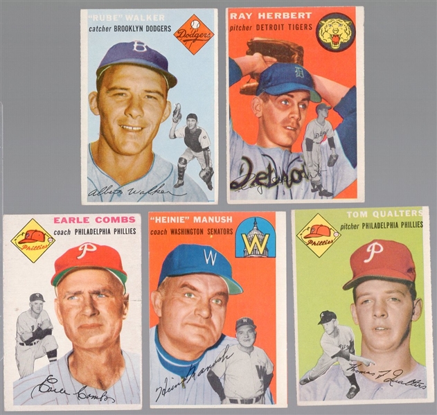 1954 Topps Baseball- 5 Diff