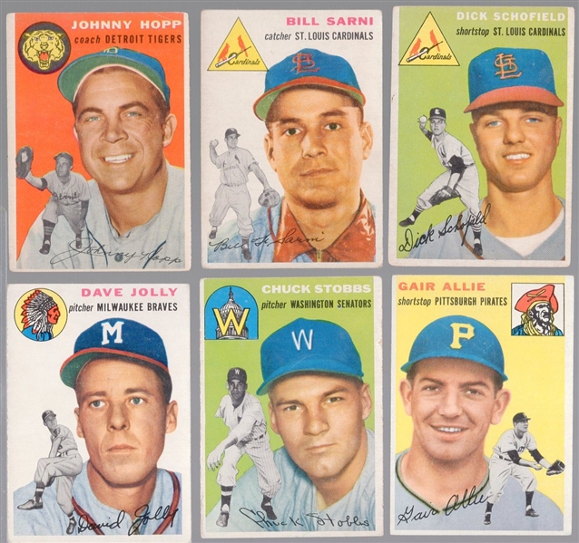 1954 Topps Baseball- 6 Diff