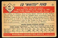 1953 Bowman Color Baseball- #153 Whitey Ford, Yankees